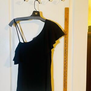 Banana Republic Black One-Shoulder Ruffle Top